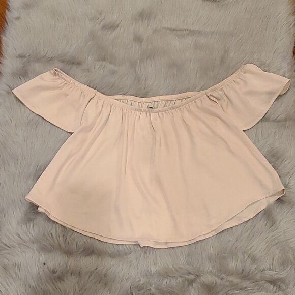 NWT American eagle off the shoulder light pink shirt size xs - Picture 4 of 4